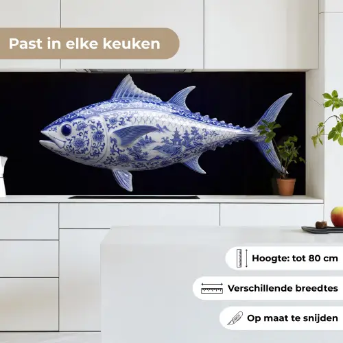 Porselein - Tonijn - Delfts - Blauw keuken achterwand 2 middel -sfeer4_NL