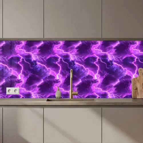 Paars - Bliksem - Wolken keuken achterwand 2 middel 871 zz_3dshopping