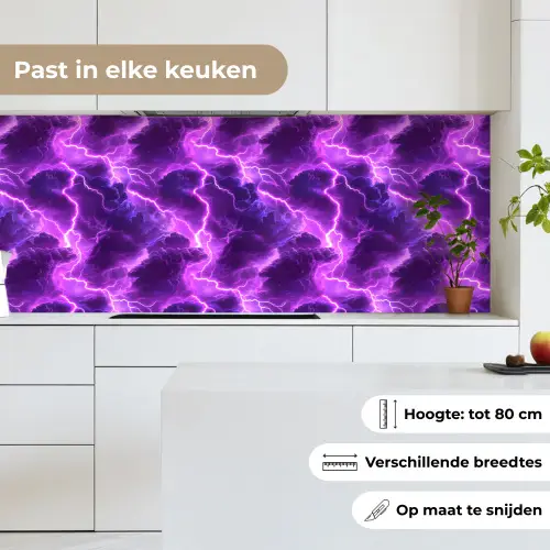 Paars - Bliksem - Wolken keuken achterwand 2 middel 871 -sfeer4_NL