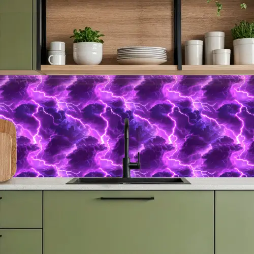 Paars - Bliksem - Wolken keuken achterwand 2 middel 871 -sfeer3