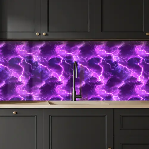 Paars - Bliksem - Wolken keuken achterwand 2 middel 871 -sfeer1