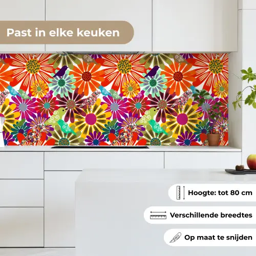 Regenboog - Bloemen - Patronen - Hippie keuken achterwand 2 middel 871 -sfeer4_NL