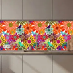 Regenboog - Bloemen - Patronen - Hippie keuken achterwand 2 middel 871 zz_3dshopping