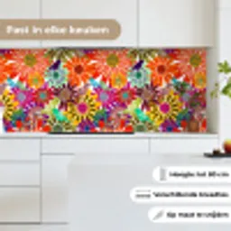 Regenboog - Bloemen - Patronen - Hippie keuken achterwand 2 middel 871 -sfeer4_NL