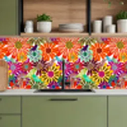 Regenboog - Bloemen - Patronen - Hippie keuken achterwand 2 middel 871 -sfeer3