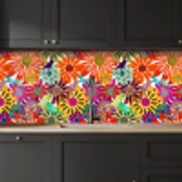 Regenboog - Bloemen - Patronen - Hippie keuken achterwand 2 middel 871 -sfeer1