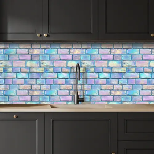 Regenboog - Glans - Steen keuken achterwand 2 middel 871 -sfeer1