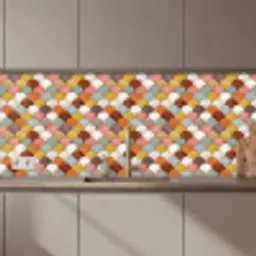 Regenboog - Schubben - Aardetinten keuken achterwand 2 middel 871 zz_3dshopping