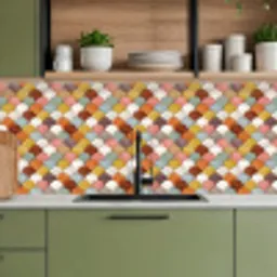 Regenboog - Schubben - Aardetinten keuken achterwand 2 middel 871 -sfeer3