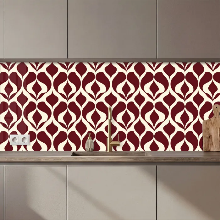 Rood - Druppelpatroon - Grafisch keuken achterwand 2 middel 871 zz_3dshopping