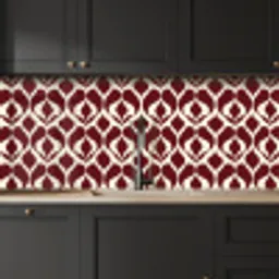 Rood - Druppelpatroon - Grafisch keuken achterwand 2 middel 871 -sfeer1