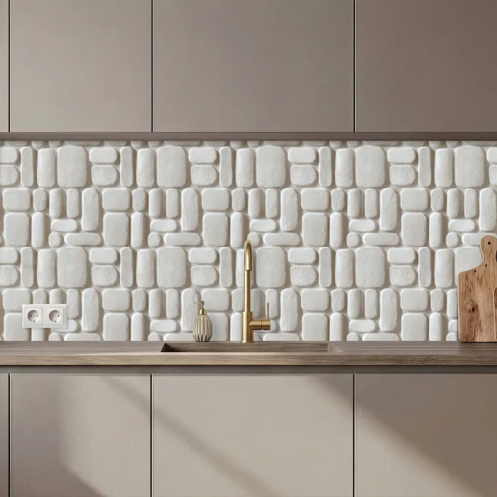 Reliëf - Structuur - Wit keuken achterwand 2 middel 871 zz_3dshopping