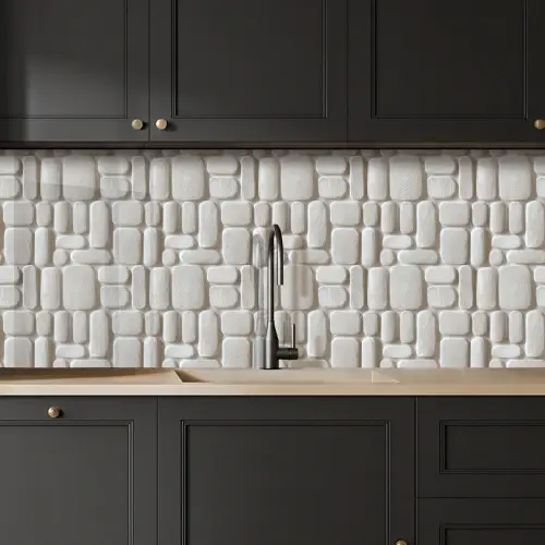 Reliëf - Structuur - Wit keuken achterwand 2 middel 871 -sfeer1
