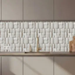 Reliëf - Structuur - Wit keuken achterwand 2 middel 871 zz_3dshopping