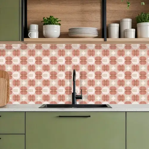 Retro - Klassiek - Roze keuken achterwand 2 middel 871 -sfeer3