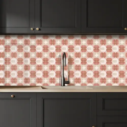 Retro - Klassiek - Roze keuken achterwand 2 middel 871 -sfeer1