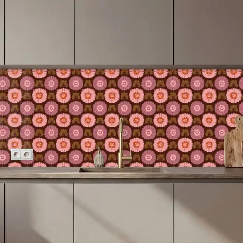 Retro - Madelief - Roze keuken achterwand 2 middel 871 zz_3dshopping