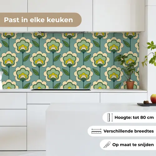 Retro - Design - Jaren 70 - Bloem keuken achterwand 2 middel 871 -sfeer4_NL