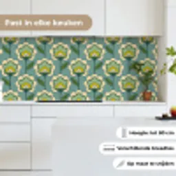 Retro - Design - Jaren 70 - Bloem keuken achterwand 2 middel 871 -sfeer4_NL