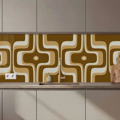 Retro - Design - Bruin keuken achterwand 2 middel 871 zz_3dshopping