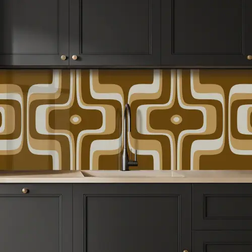 Retro - Design - Bruin keuken achterwand 2 middel 871 -sfeer1