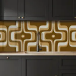 Retro - Design - Bruin keuken achterwand 2 middel 871 -sfeer1