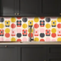 Retro - Design - Bloemen - Pastel keuken achterwand 2 middel 871 -sfeer1