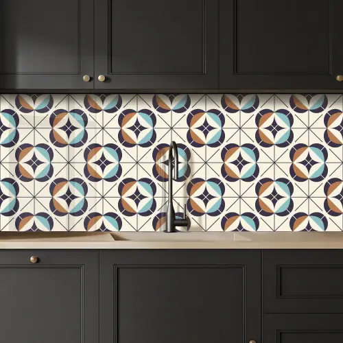 Retro - Design - Geometrie keuken achterwand 2 middel 871 -sfeer1