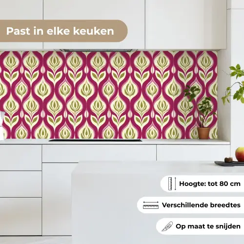 Retro - Floraal - Paars keuken achterwand 2 middel 871 -sfeer4_NL