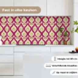 Retro - Floraal - Paars keuken achterwand 2 middel 871 -sfeer4_NL