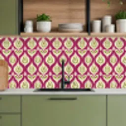 Retro - Floraal - Paars keuken achterwand 2 middel 871 -sfeer3