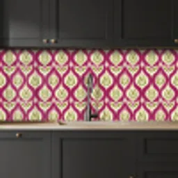 Retro - Floraal - Paars keuken achterwand 2 middel 871 -sfeer1