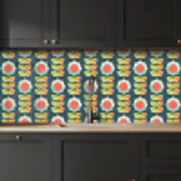 Retro - Bloemen - Scandinavisch keuken achterwand 2 middel 871 -sfeer1