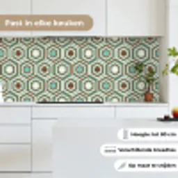 Retro - Honeycomb - Blauw - Bruin keuken achterwand 2 middel 871 -sfeer4_NL
