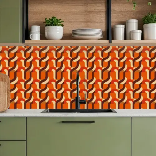 Retro - Modern - Kleurrijk keuken achterwand 2 middel 871 -sfeer3