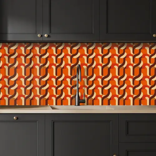 Retro - Modern - Kleurrijk keuken achterwand 2 middel 871 -sfeer1