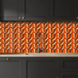 Retro - Modern - Kleurrijk keuken achterwand 2 middel 871 -sfeer1