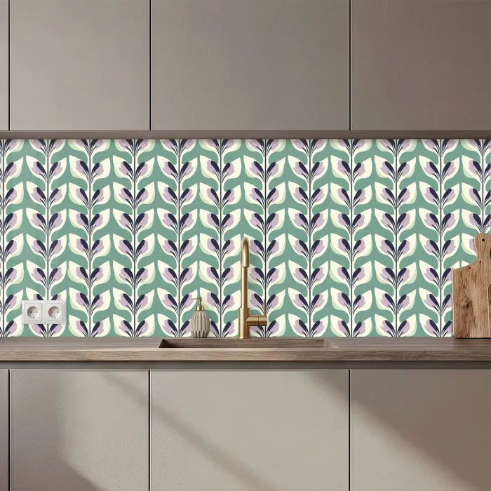 Retro - Modern - Groen keuken achterwand 2 middel 871 zz_3dshopping