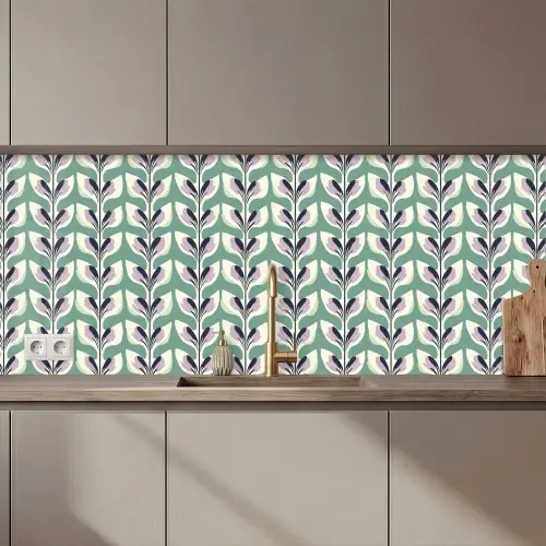 Retro - Modern - Groen keuken achterwand 2 middel 871 zz_3dshopping