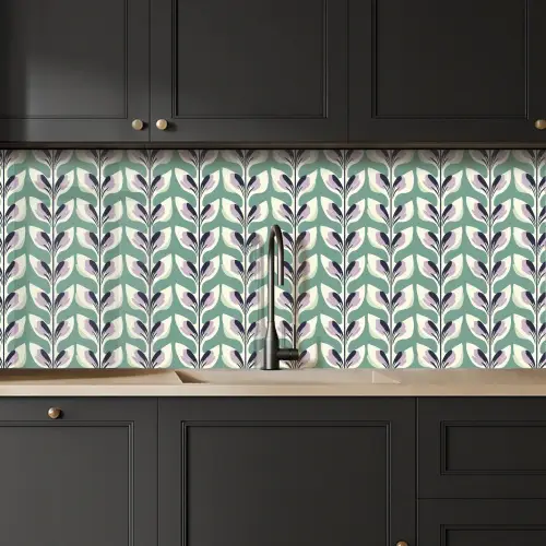 Retro - Modern - Groen keuken achterwand 2 middel 871 -sfeer1