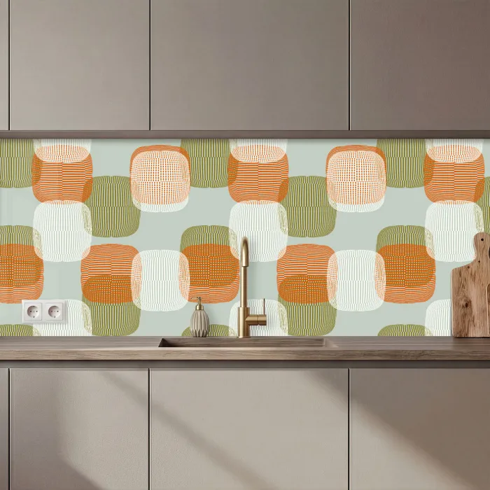 Retro - Patroon - Pastel keuken achterwand 2 middel 871 zz_3dshopping