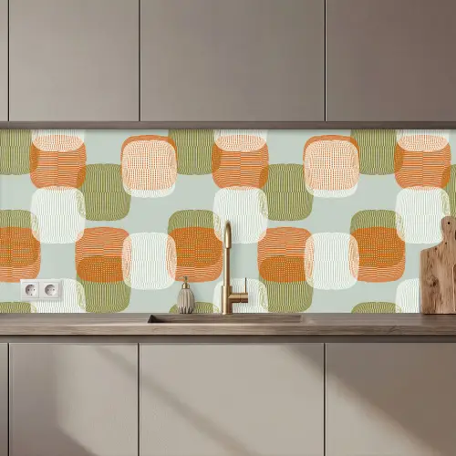 Retro - Patroon - Pastel keuken achterwand 2 middel 871 zz_3dshopping