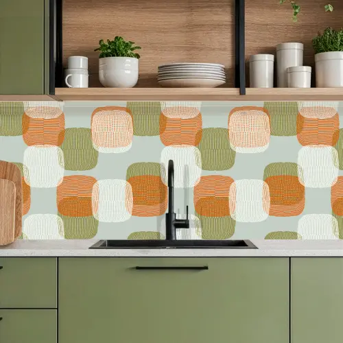 Retro - Patroon - Pastel keuken achterwand 2 middel 871 -sfeer3