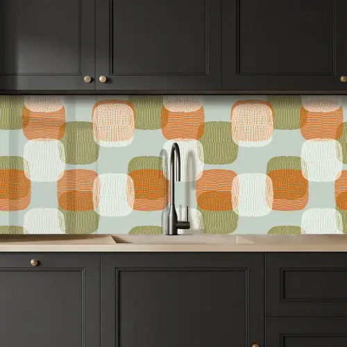 Retro - Patroon - Pastel keuken achterwand 2 middel 871 -sfeer1
