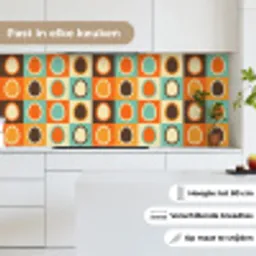 Retro - Patronen - Ei keuken achterwand 2 middel 871 -sfeer4_NL