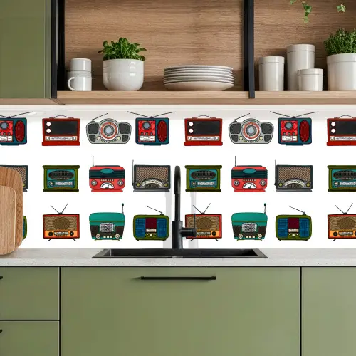 Retro - Radio - Design keuken achterwand 2 middel 871 -sfeer3