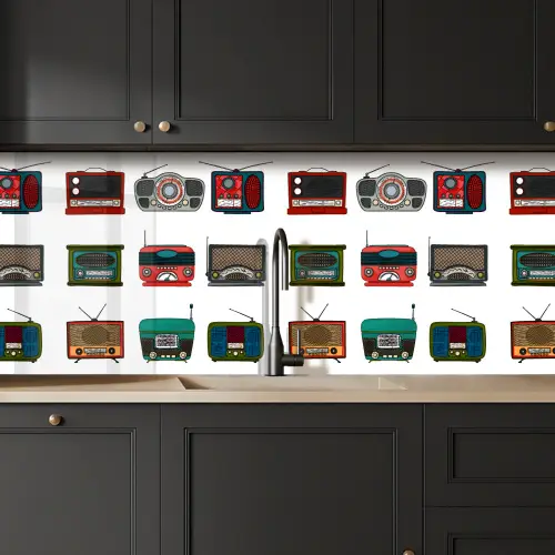 Retro - Radio - Design keuken achterwand 2 middel 871 -sfeer1