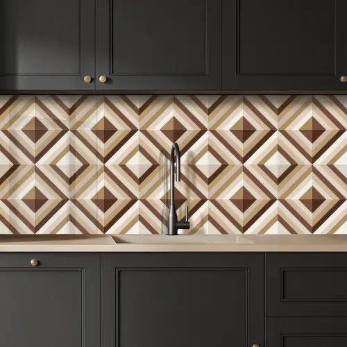 Retro - Ster - Design keuken achterwand 2 middel 871 -sfeer1