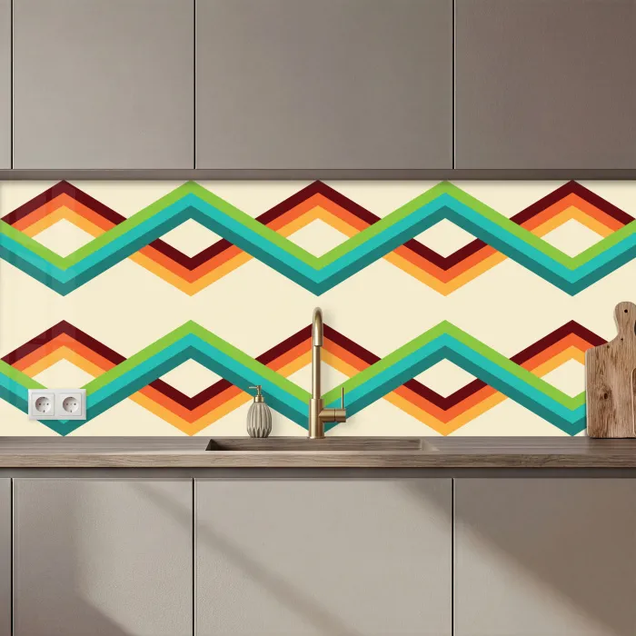 Retro - Strepen - Design - Seventies keuken achterwand 2 middel 871 zz_3dshopping