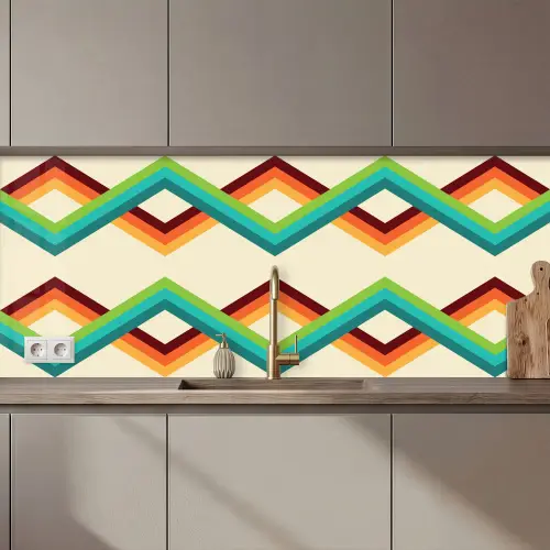 Retro - Strepen - Design - Seventies keuken achterwand 2 middel 871 zz_3dshopping